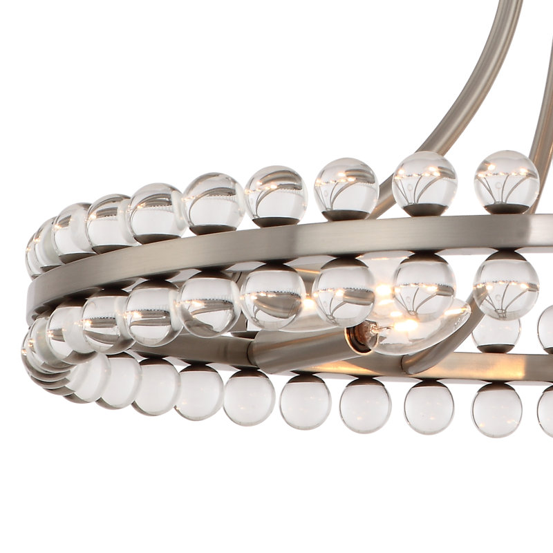 Clover 12-Light Crystal Pendant, 22.5", Aged Brass