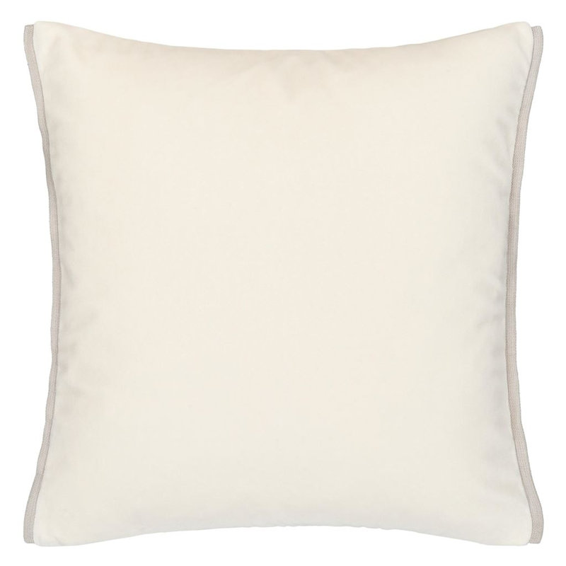 Varese Velvet Decorative Pillow, 22" H x 22" W, Roebuck/Parchment