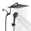 Adjustable 12" High Pressure Dual Shower Head with 12-Spray Handheld Shower-102030994