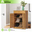 Étagère à chaussures 3 niveaux, 1 tiroir, 9 rangements, armoire de rangement en bambou pour hall d'entrée