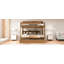 Lit double superposé au dessus d'un lit double avec lit gigogne, bois antique