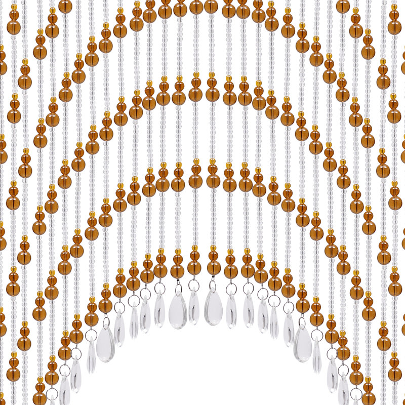 Crystal Hanging Room Bead Curtain Door Curtain Partition Curtain Amber/Clear, Amber, 78.74" W x 35.43" L
