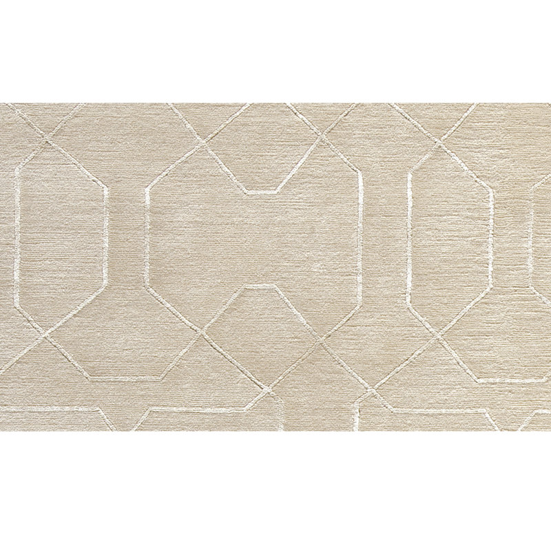 Geometric Area Rug in Ivory/Gray, Rectangle 6' x 9'