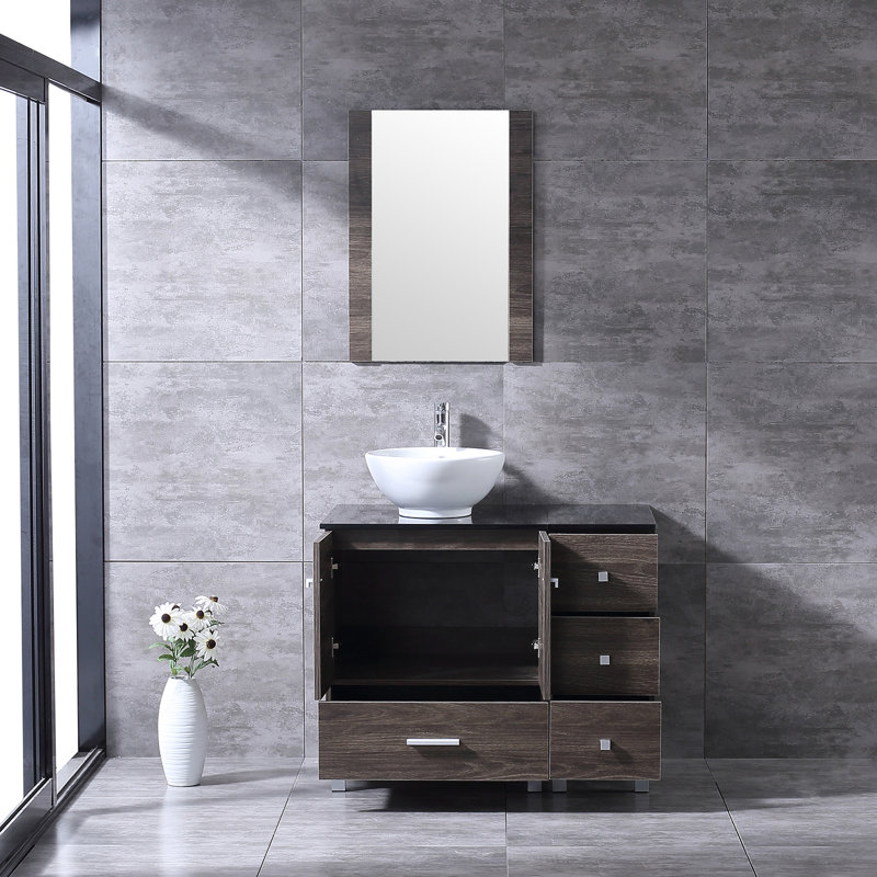 72.4'' Double Bathroom Vanity with Glass Top