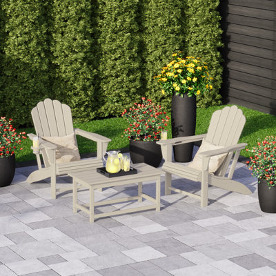 Ensemble de chaises d'extérieur en poly Adirondack avec table basse