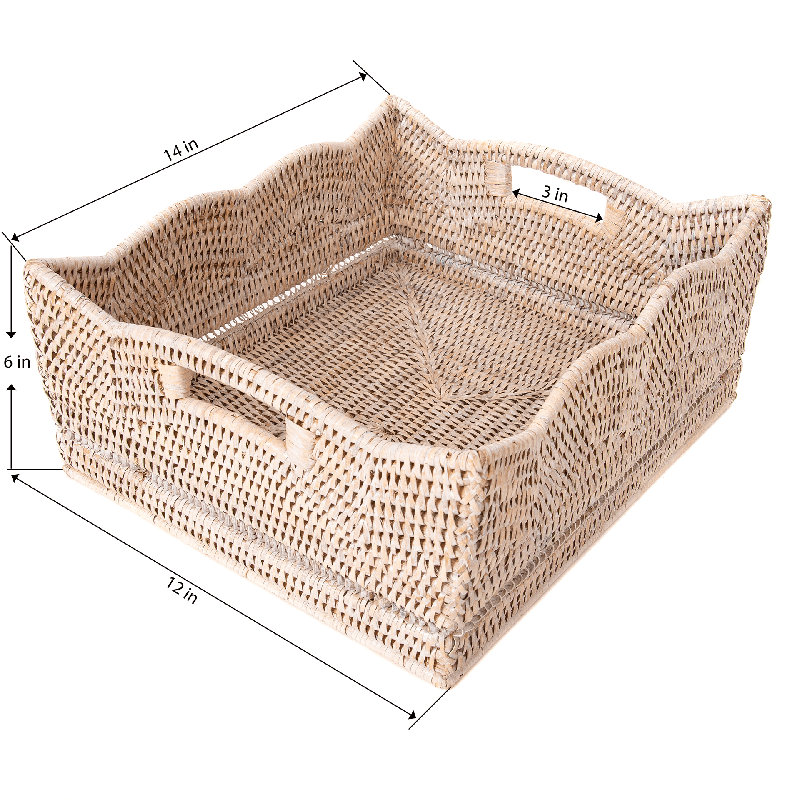 Plateau de repose-pieds / table basse Landry, Blanc délavé, H 6 po x l 14 po x P 12 po