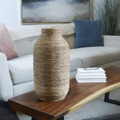 Vase décoratif brun fait à la main