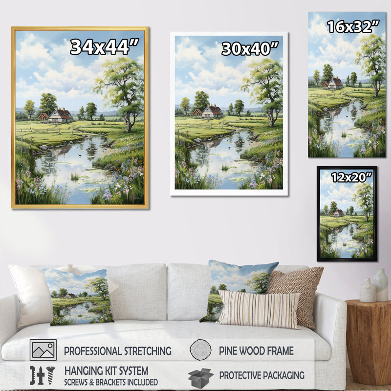 Art mural sur toile de ferme, impression de charme champêtre rustique - Charme de ferme relaxant I, Toile tendue