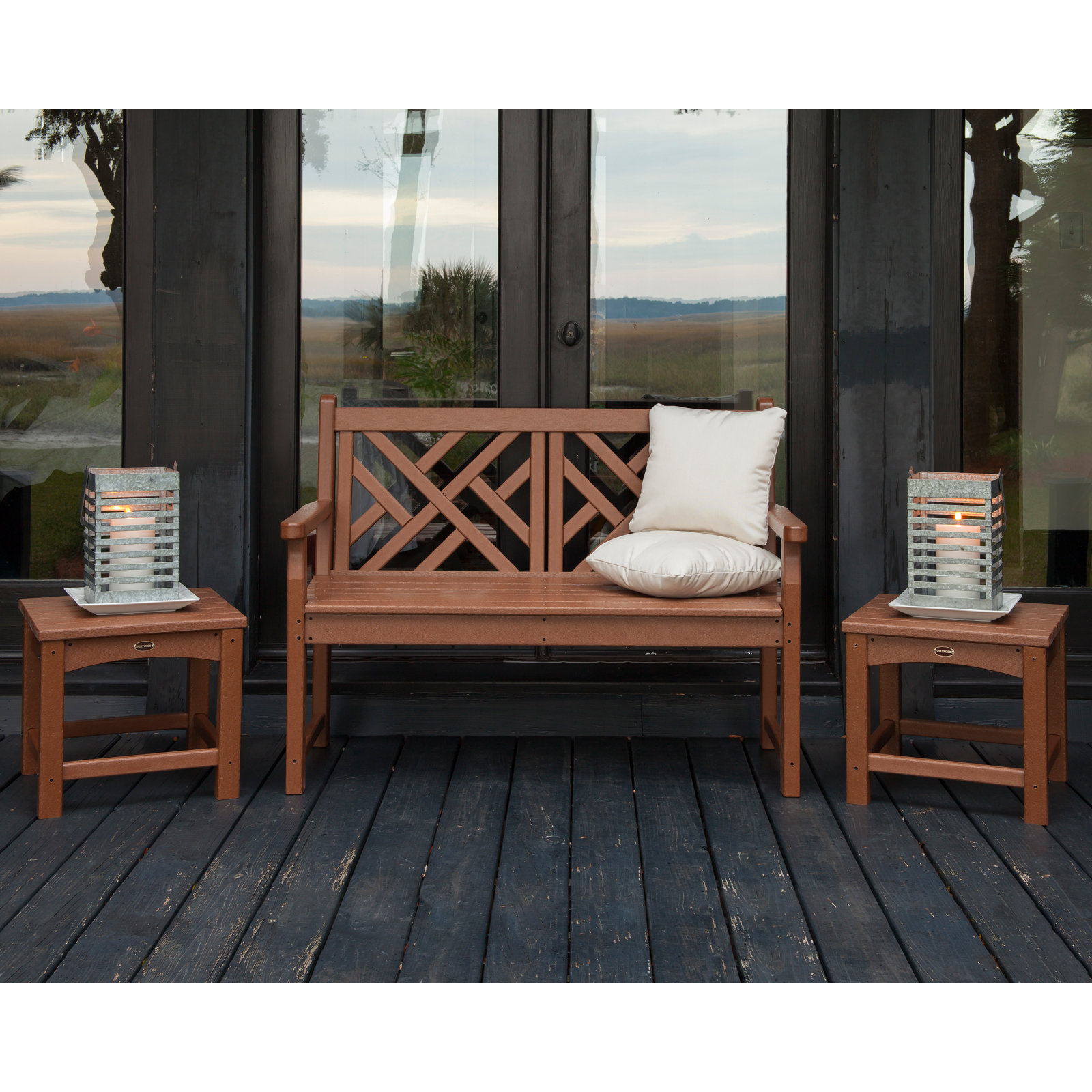 POLYWOOD® Chippendale 47" Garden Bench, Teak