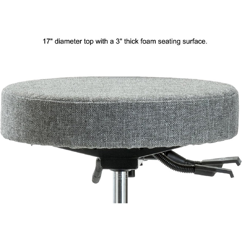 Tabouret de médecin réglable en hauteur avec dossier PERCH Walter | Hauteur du banc moyen: 21 à 28,5 po, Vinyl bleu impérial