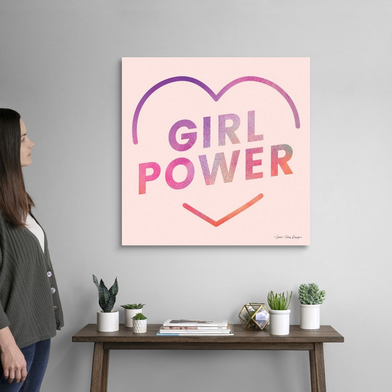 Art textuel sur toile, "Girl Power III" par Seven, H 30 po x l 30 po x P 1,25 po, Toile tendue
