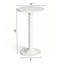 Table d'appoint ronde à pied fuselé blanc, table de chevet ornée de perles, table décorative multifonctionnelle pour salon, chambre à coucher et petits espaces