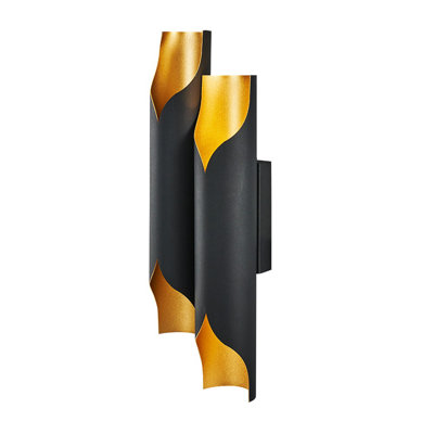 Modern Wall Lamp, Black Metal Body, 18.1 x 18.1 x 4.3 Inches | Equipped with 4 x GU10 5W Socket (Bulb Not Included) | Elegant Design for Glamorous Home & Hotel Decor, Perfect for Novelty Lighting