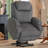 Corduroy Power Massage Recliner With Remote Angle Adjustment-1637658930