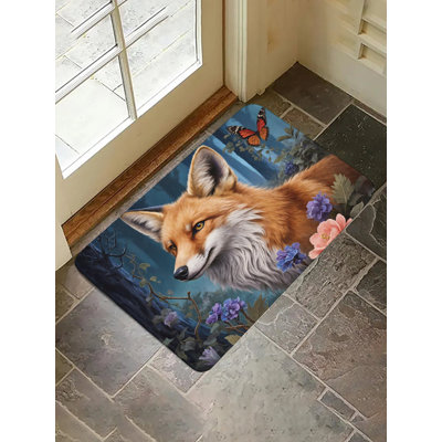 Tapis pour salle de bain Forest Fox Butterfly, 36 x 24