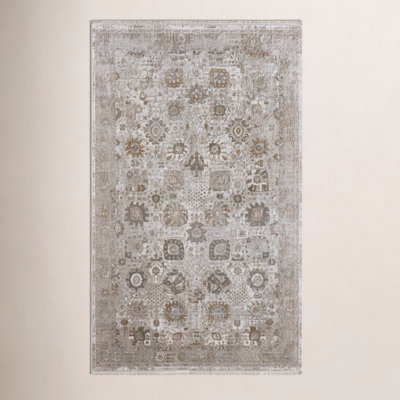 Ivory Traditional Floral Botanical Rug
