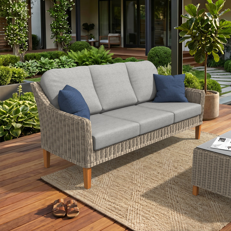 Outdoor Sunbrella® 3 Seater Sofa Cushions, Canvas Granite Sunbrella® Canvas