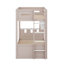 Lit superposé avec lumières DEL, lit superposé de style château en bois avec tiroirs de rangement et tablette-904294610-904294611