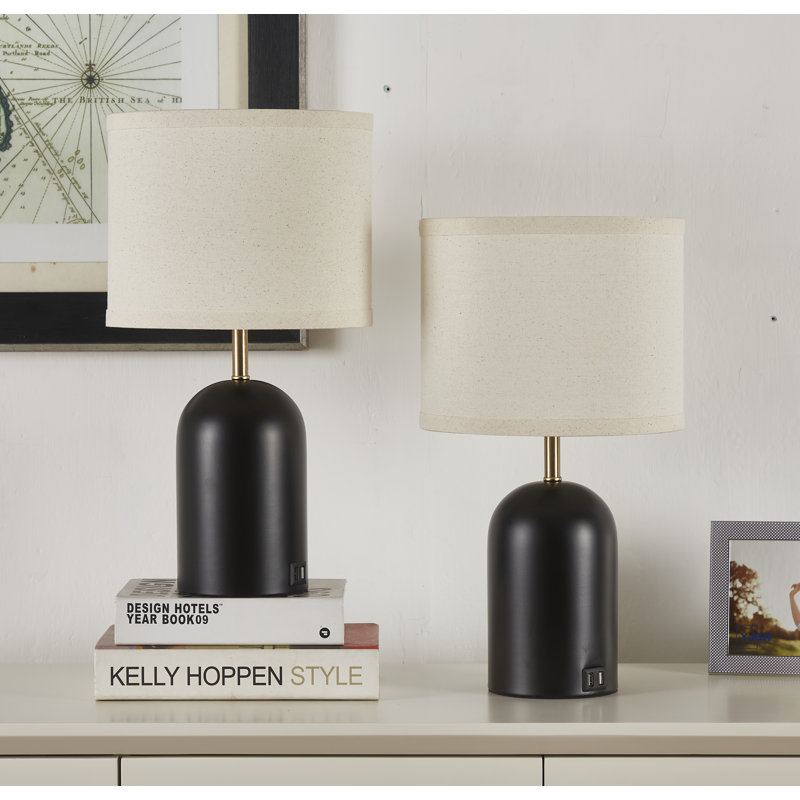 Ensemble de lampes de table Nawa avec 2 ports de charge USB Lampe de bureau à intensité réglable à intensité variable (ampoules incluses)