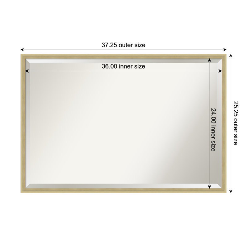 Mettawa Flat Wall Mirror, Champagne, 25.25" x 37.25"