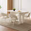 Table de salle à manger 55 po rectangulaire pour 4 à 6 personnes, blanc crème