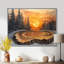 Sunrise Pine Tree on Wooden Tree Slide III - forêt, art mural grand-551487408-779505456-551487413