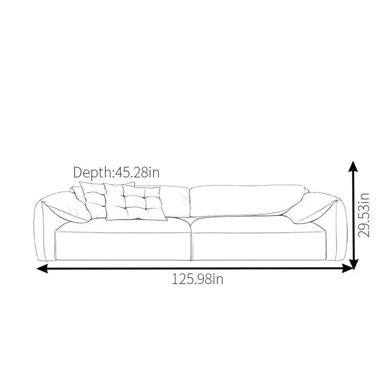 Elephant Ears Pink Sofa, 4, 29.53" H x 125.98" W  x 45.28" D