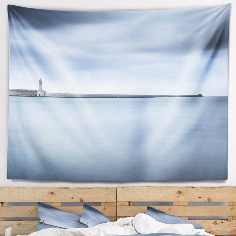 Tapisserie Schafer Breakwater et Soft Water Under Clouds, H 78 po x l 92 po