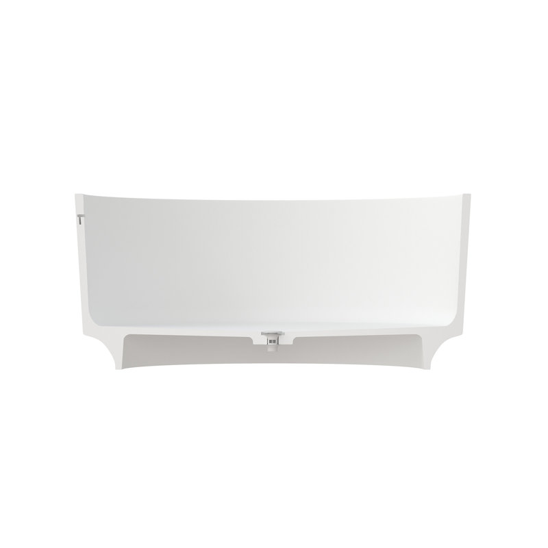 49 Inch Solid Surface Soaking Bathtub - Deep Soak Freestanding Tub