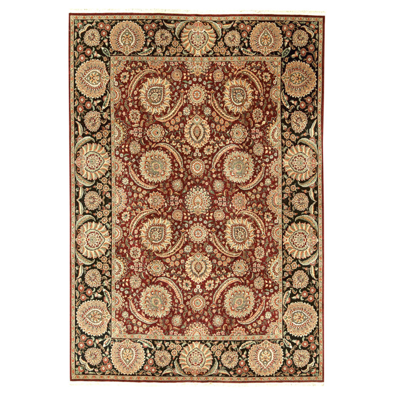 Tapis noir et vin de haute qualité noué à la main