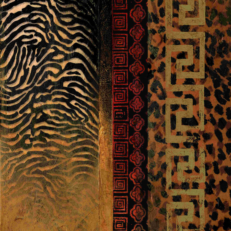 Motif africain chaleureux - peinture sur toile tendue, H 20 po x l 20 po