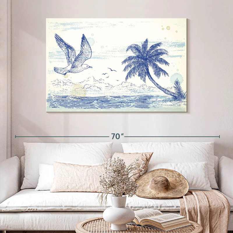 Summer Beach Drawing, 32" H x 48" W