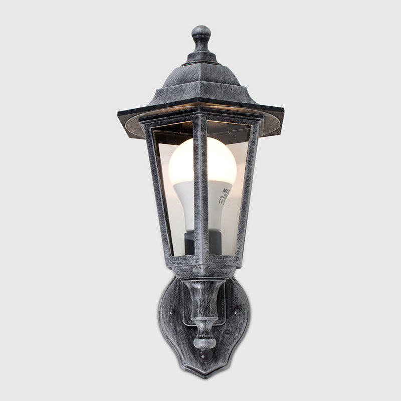 Mcmahan Outdoor Wall Lantern, Silver, Cool White