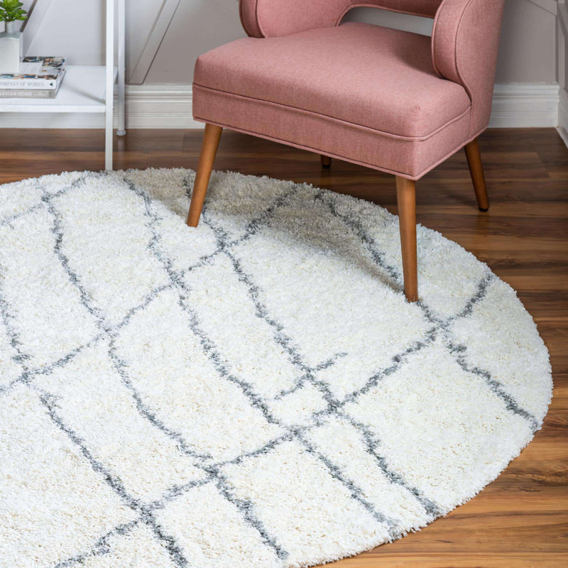 Striped Indoor Rug, Round 4'1"