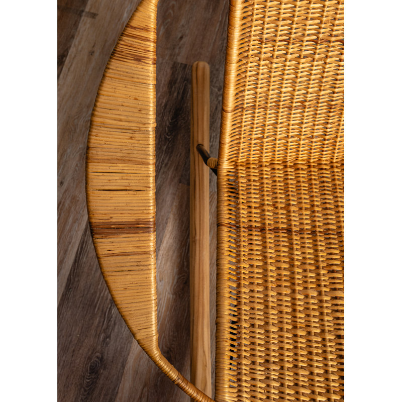 Tucurinca Rocking Chair – Indoor & Outdoor Use, Teak Wood Arms & rockers, Caramel