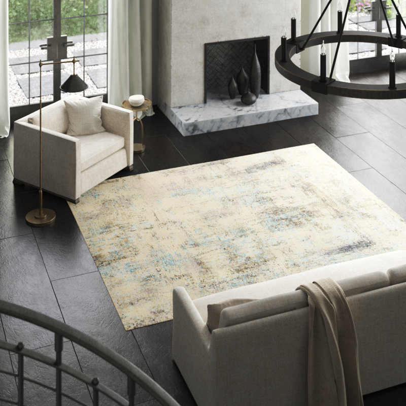 Soho Hand Woven Wool Abstract Area Rug, Rectangle 8'1" x 9'10"