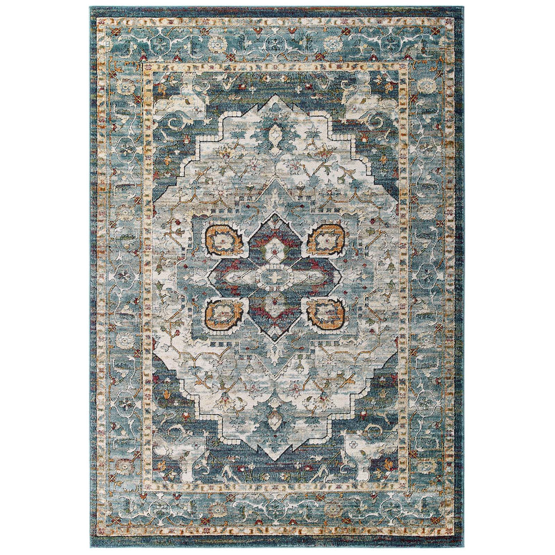 Modway Tribute Diantha Distressed Vintage Floral Vintage Medallion Area Rug, 8x10, Multicolor Modway Rug 