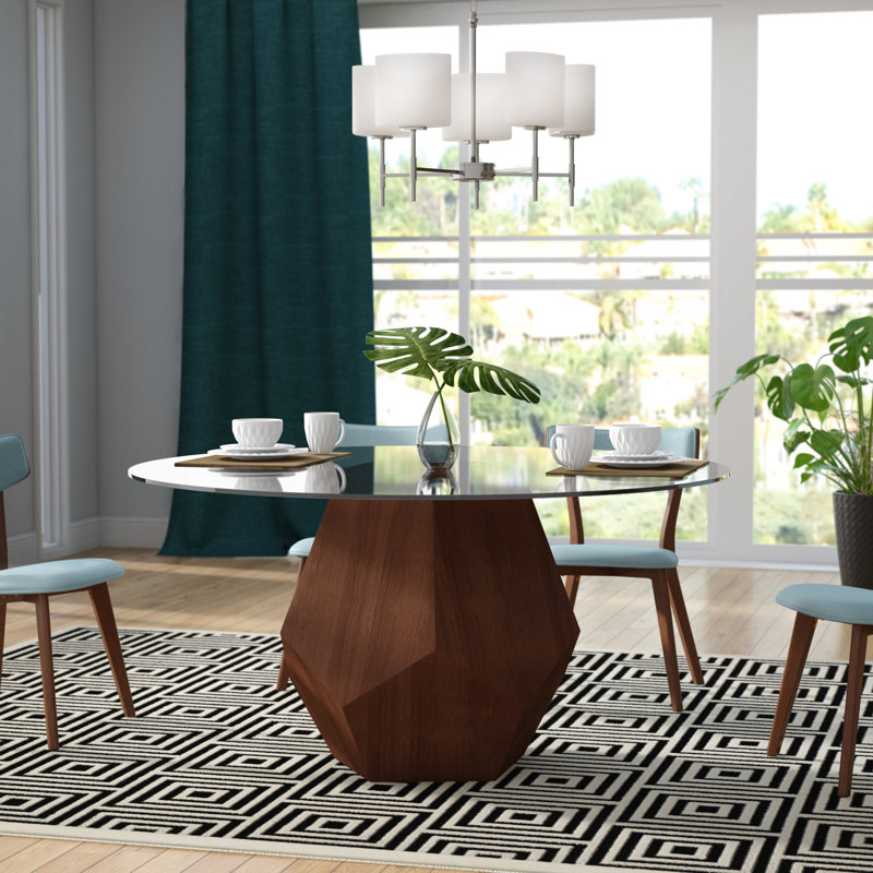 Avanicole Round Glass Top Dining Table