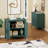 Vintage Sideboard Cabinet with Carved Roman Column Legs, Hand-Painted Green Finish, Hidden Storage Compartments, Reinforced Structure, Raised Base for Easy Cleaning, for Living & Dining Room