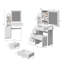 Ensemble de coiffeuse 29,2 po avec miroir à DEL, coiffeuse à contrôle tactile avec 2 prises CA et 2 ports USB, ensemble de meuble-lavabo compact avec tabouret rembourré blanc-966254579