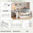Wood Platform Bed With Storage Shelves, Trundle, Charging Station, Led, Desk And Upholstered Headboard-1179269475