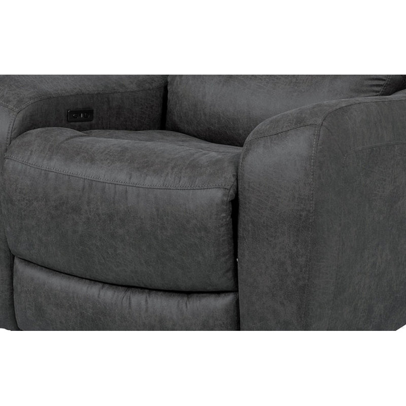 Contemporary Style Power Recliner Oversized Seat Track Arms Corner Blocked Hardwood Frame High Density Foam Dark Gray Finish