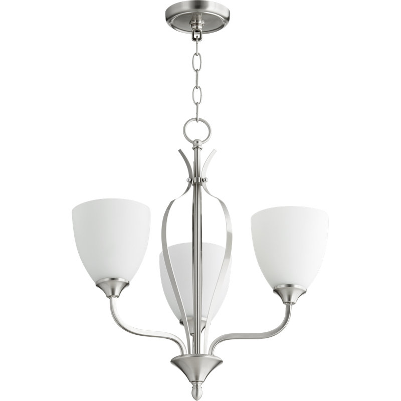 Lustre classique/traditionnel ombré 3 lumières Brookview, Nickel satiné