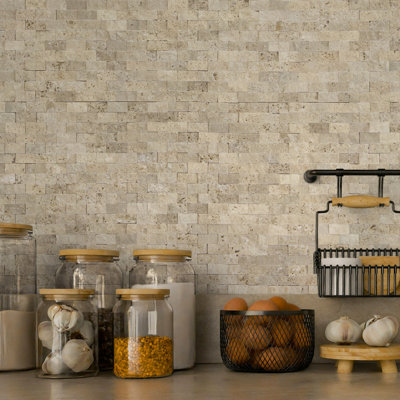 11.22'' W x 10.63'' L Natural Stone Peel & Stick Mosaic Tile
