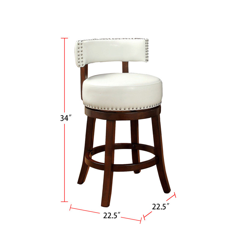 Ensemble de 2 tabourets de bar en similicuir et bois Faustine, Blanc