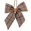 7.5" Brown and Cream Houndstooth Plaid Christmas Bow Decoration