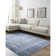 Geometric Machine Woven Polyester Area Rug in Ice Blue/Dark Blue/White