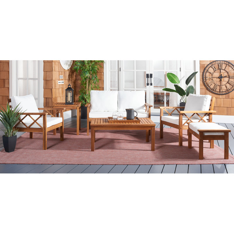 Ensemble de conversation avec coussins Petoskey, Naturel, Blanc