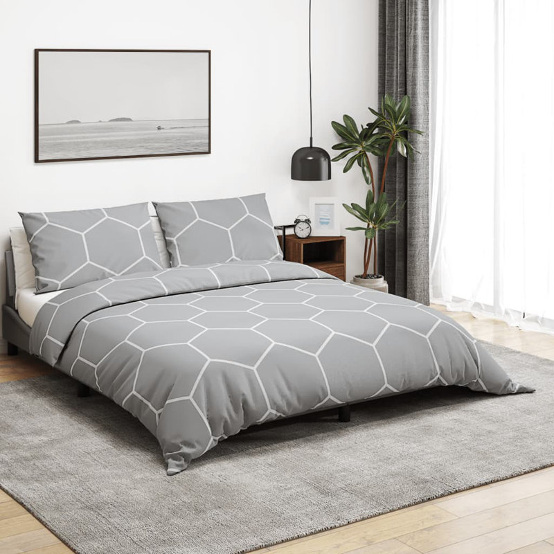 Blue And Grey Microfibre Duvet Cover Set