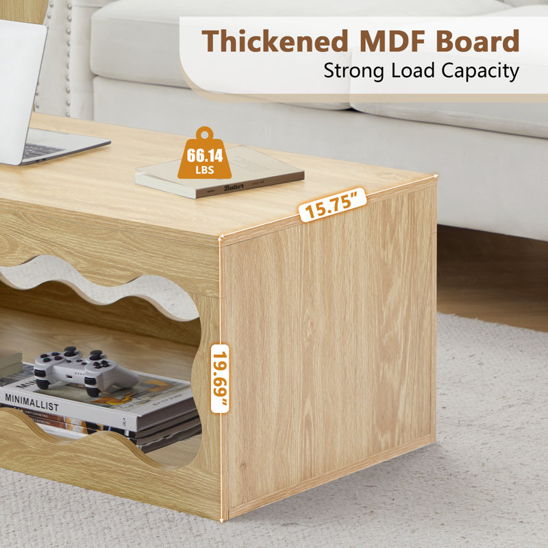 Coffee Table With Storage, Natural